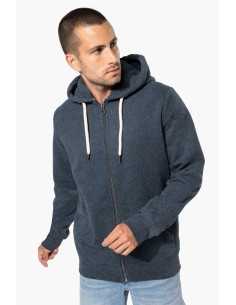 K-KV2306-MEN’S VINTAGE ZIPPED HOODED SWEATSHIRT 2
